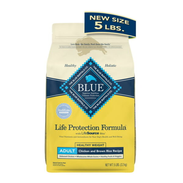 Blue Buffalo Life Protection Formula Healthy Weight Chicken and Brown Rice Dry Dog Food for Adult Dogs, Whole Grain, 5 lb. Bag - Image 2